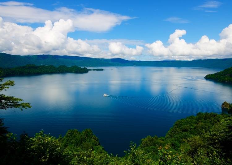 Lake Towada seen from an observation point