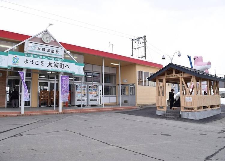 Owani is popular hot spring village with a footbath in front of the station.