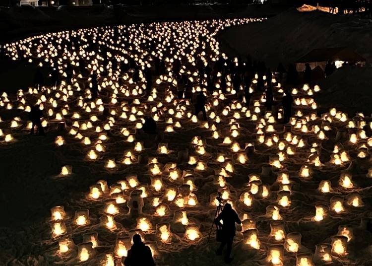 Glowing mini-kamakura create a starlit experience