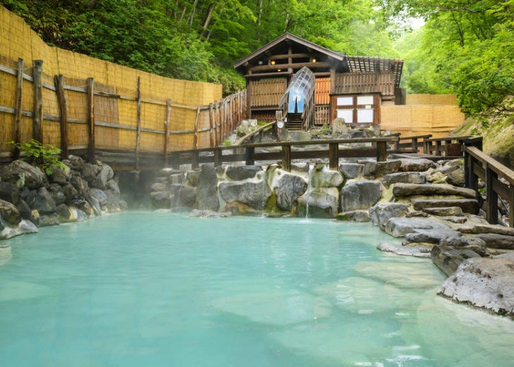 High acidity and sulfur content cause this cloudy effect in the hot springs of Zao Onsen town. (Photo courtesy of Stay Yamagata.)