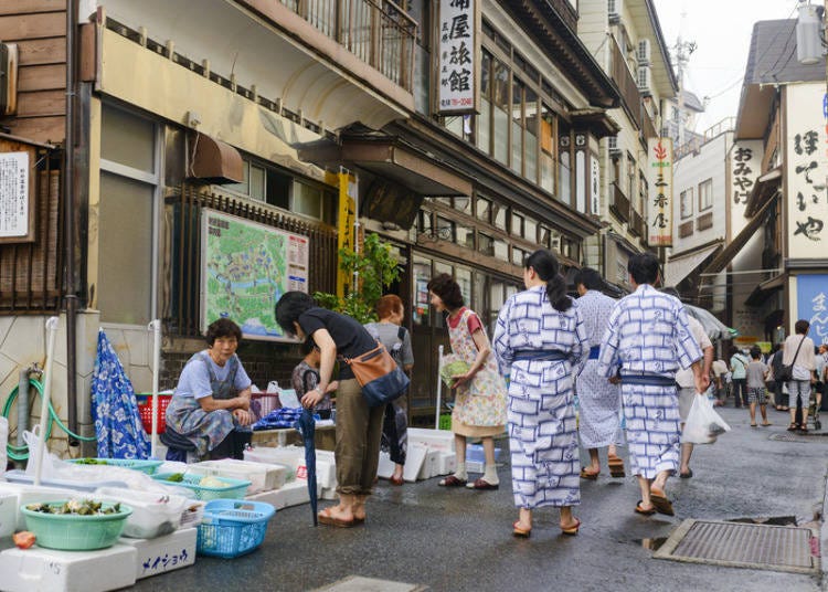 Hijiori Onsen town’s morning market runs every day - rain or shine - from April to November. (Photo courtesy of Stay Yamagata.)