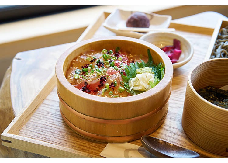 Oku-Matsushima’s Kio-ke Sushi – marinated local seafood served in a traditional wooden tub