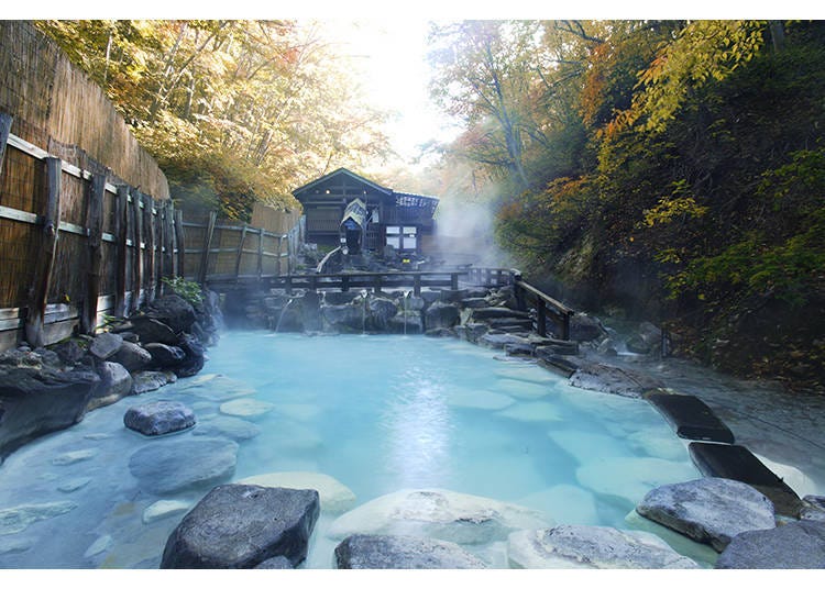 Zao Onsen's large open-air bath. It isn’t open in winter.