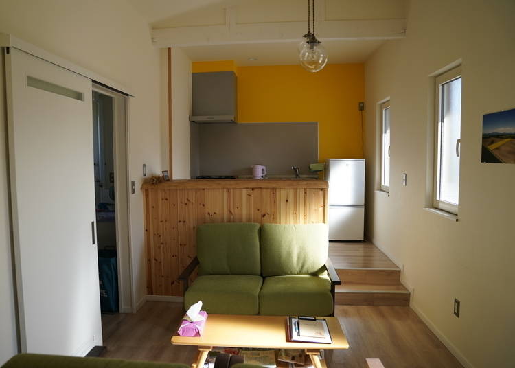 The interior of Guesthouse Biei