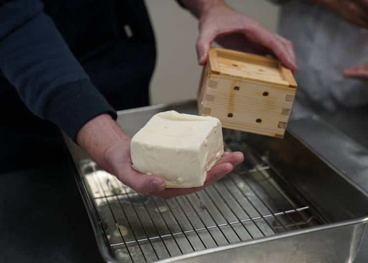 The finished product – a block of tofu