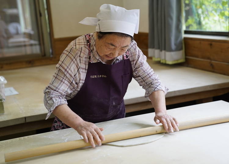 Decades of experience making soba noodles have led Toshiko to teaching the craft