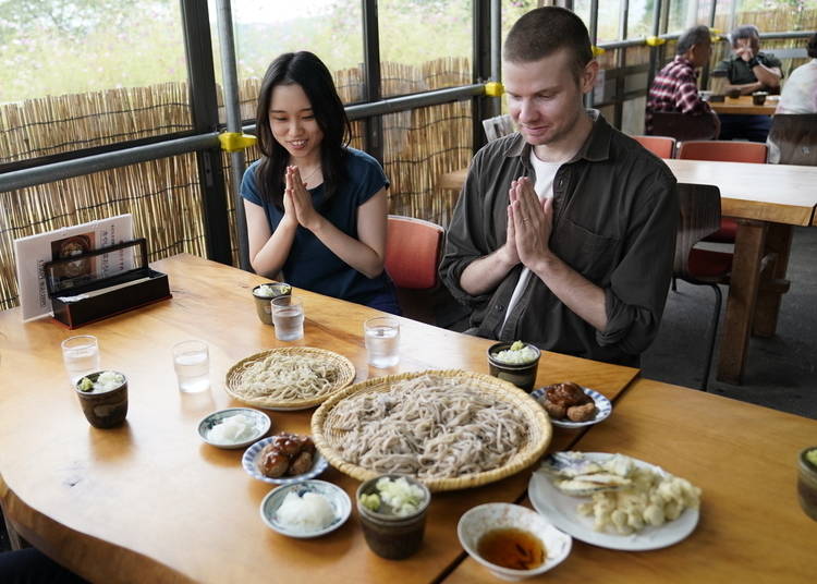 Preparing to tuck into a multi-dish feast