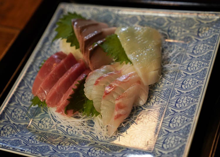 A delicious platter of sashimi