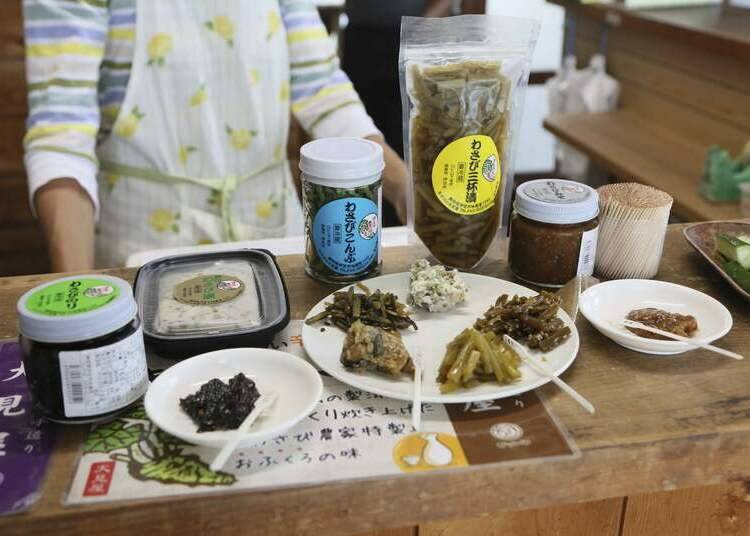 A selection of foods at Wasabi no Omiya