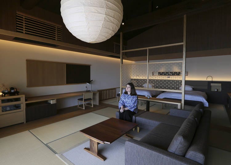 Umioto Mari's rooms are a mixture of traditional and modern