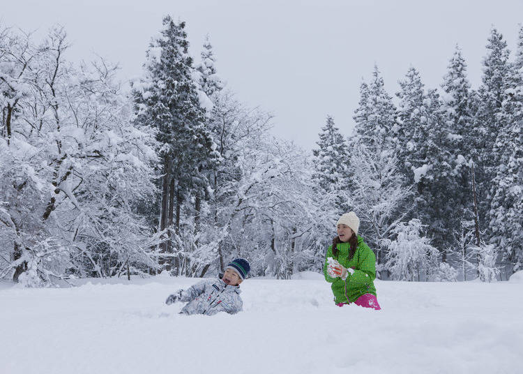 Outdoor winter fun includes sledding and snowshoeing