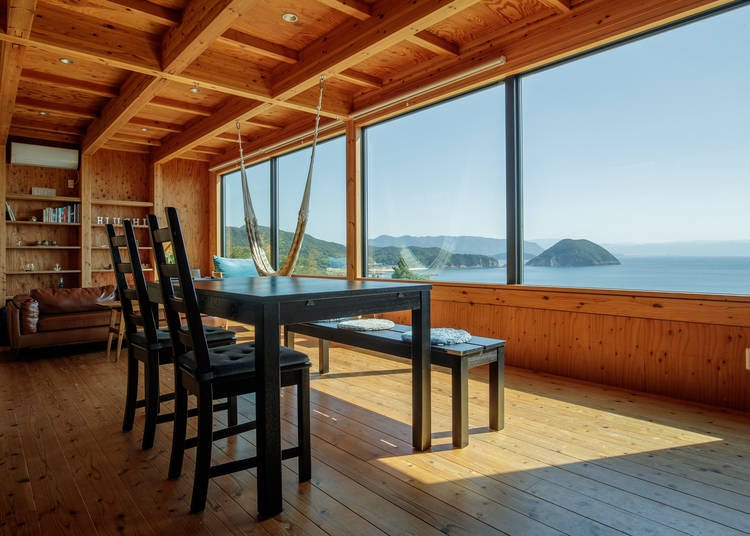 Hiuchi guesthouse offers great views of the ocean