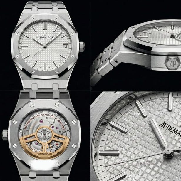 断货60天的【50周年纪念款】爱彼 Royal Oak 皇家橡树 41mm 银盘 型号：15510ST.OO.1320ST.03本日12:00到货