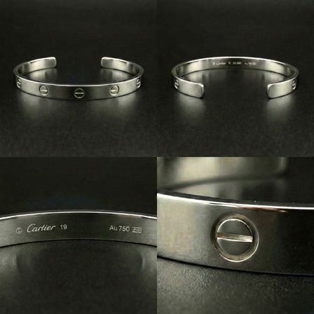 New shipment of Cartier Love Open Bangle, Size 19, White Gold(Love Bracelet) arriving today at 12:00PM ; previous shipment was 60 days ago.