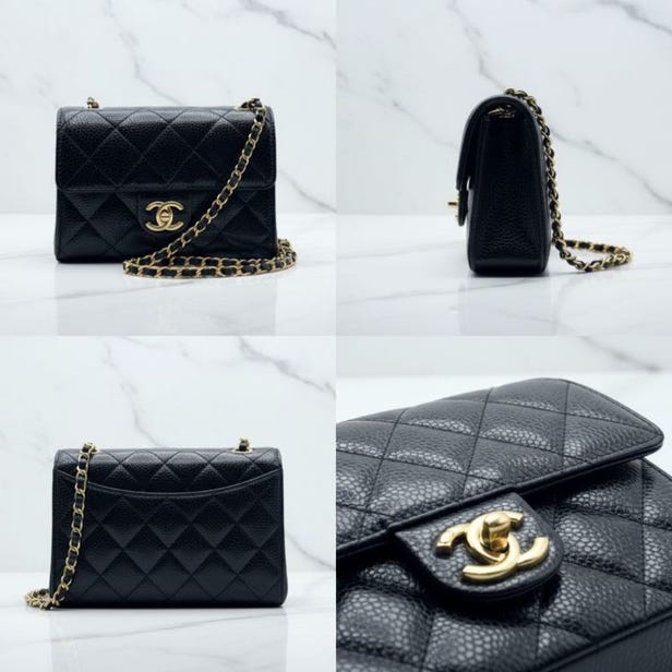 斷貨60天的香奈兒 19 系列 迷你翻蓋包 黑色 魚子醬皮 金釦本日12:00到貨