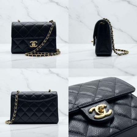 斷貨60天的香奈兒 19 系列 迷你翻蓋包 黑色 魚子醬皮 金釦本日12:00到貨