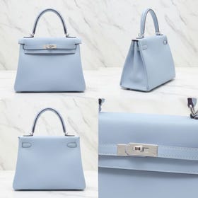断货60天的爱马仕 Kelly 25 雾霾蓝（Bleu Brume） Swift 皮 银扣 Z刻印2026-02-19 12:00到货