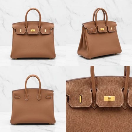 断货60天的爱马仕 Birkin 25 金棕色（Gold） Togo 牛皮 金扣 D刻印本日12:00到货