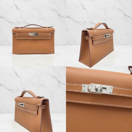 斷貨60天的愛馬仕 Kelly Pochette 22 金棕色（Gold） Swift 皮革 銀色金具 K刻印2026-02-25 16:00到貨
