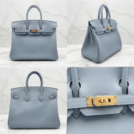 断货60天的爱马仕 Birkin 25 灰胖丁（Gris Pantin） Swift 皮 香槟金扣 W刻印  灰胖丁B25本日12:00到货