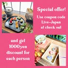 Enter Coupon Code "LIVE-JAPAN"at checkout to get 1000 yen off for each person.