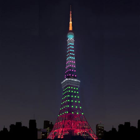 Tokyo Tower Light up show for Rare Disease Day 2024