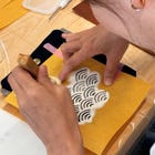 Stencil workshop on Maekake fabric bags!