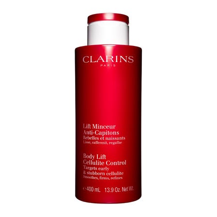 CLARINS 克蘭詩紅魔束身體緊緻精華／200ml　6,200 JPY　/　400ml　10,100 JPY 輕鬆收緊身體肌膚、賦予你彈性的身體緊緻精華液※圖片為400ml的商品