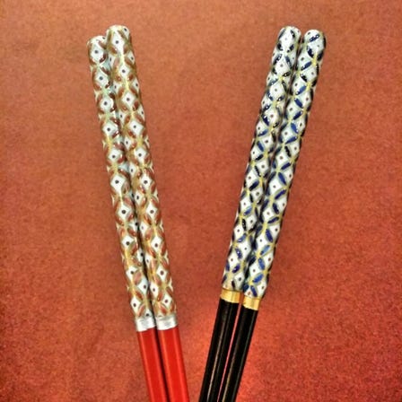 Shippo Patterned Chopsticks, Husband and Wife Set (Kiyomizu-ware)