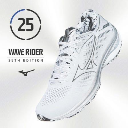 WAVE RIDER 25 SP / RUNNING SHOES
The premium model commemorating the 25th anniversary is a design inspired by "silver" and "marble pattern" that imaged the universe.

#mizuno #wave_rider #runnning #runnning_shoes #unisex