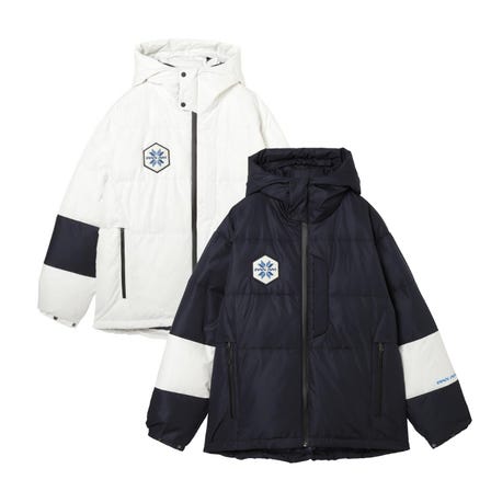PANAM DOWN JACKET
A down jacket with a symbolic emblem with the PANAM logo and snowflakes as a motif.

#panam #down_jaket #go_to_by_mizuno #unisex #breath_thermo