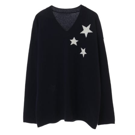 Star pattern design cashmere knit