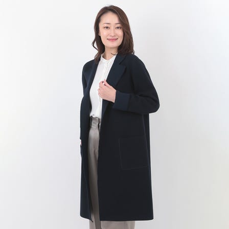 Tailored wool knit coat