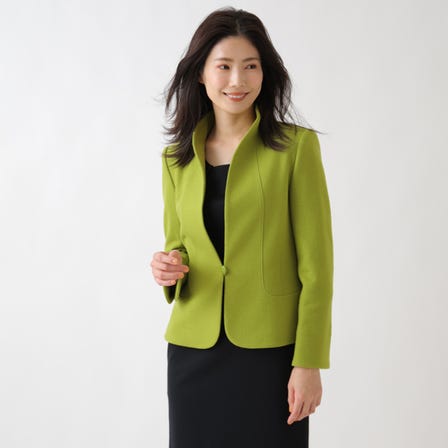 Compressed wool stand collar jacket