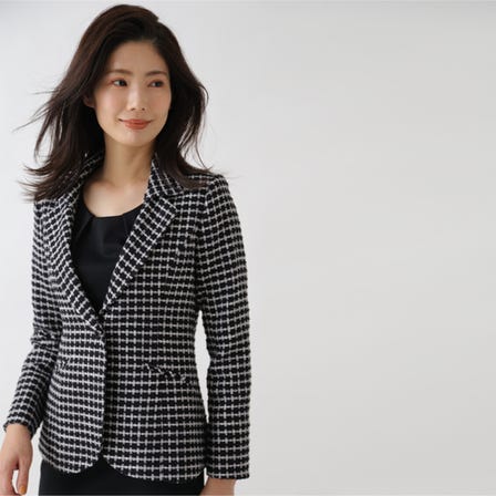 One button tweed jacket