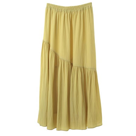 [Hand washable] Flare skirt with tanning switch
