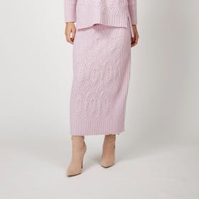小麥紋鉤編針織半身裙