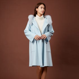 Domestic wool river coat with hood