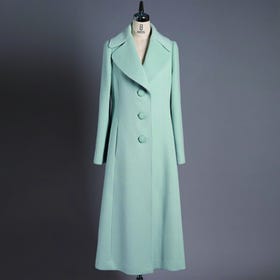 Angora mixed tailored long coat