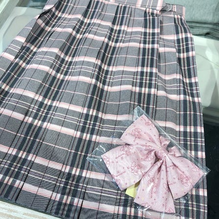 Pink x Gray Skirt ・ My Melody Ribbon