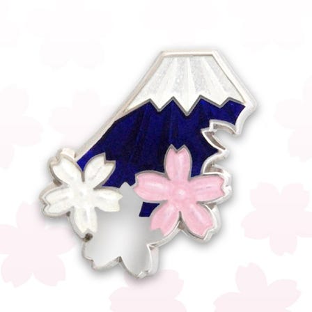 Fuji cherry pin brooch