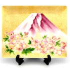 Cloisonne Fuji cherry show plate
