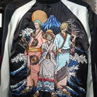 One Piece Threesome baseball jacket