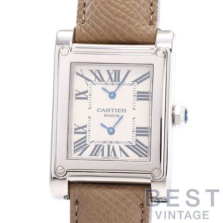 CARTIER TANK A VIS WATCH TWO TIME ZORN LARGE MODEL CPCP W1534351 INQUIRY No.1002000020933