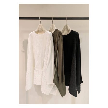 Rib switching knit pullover  2024SS