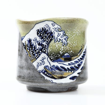 Large teacup "Hokusai""The Great Wave off Kanagawa" with cosmetic box