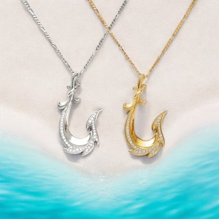 YUKIZAKI YUKIZAKI
 Angler diamond fish hook motif
 Necklace

 Inquiry Item ID: W50331.YG(yellow gold)
 Inquiry Item ID: W50331.PT(Platinum)