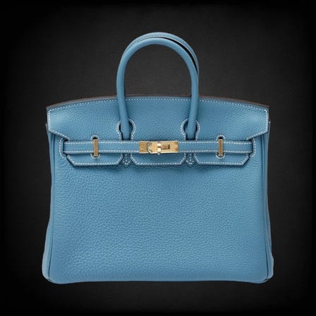 HERMES
Birkin 25 togo，新款藍綠色，黃金配件，W刻印

查詢編號
R010274