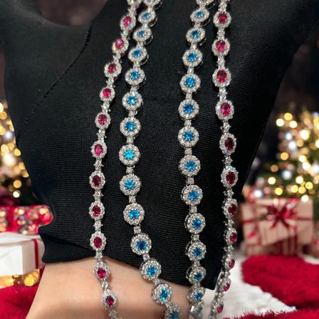 Ruby diamond necklace 8.29ct
 Apatite diamond necklace 5.13ct