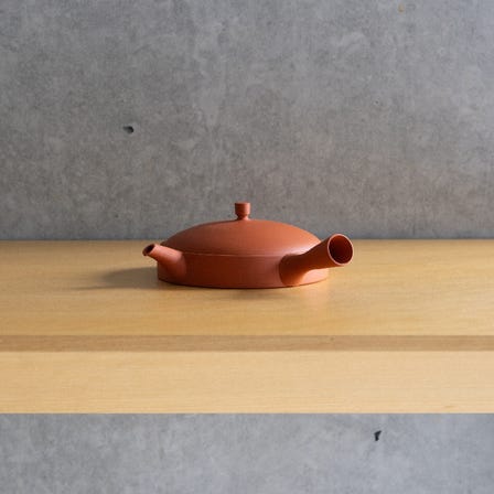 Red Clay Flat Teapot (L)